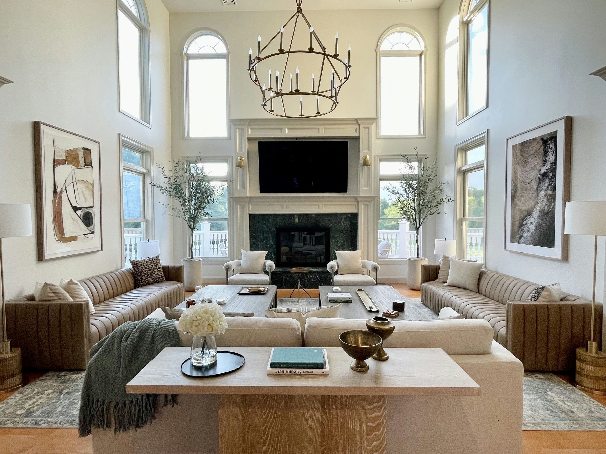 The great room at Rhinebrook Estate